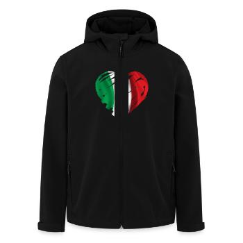 coeur italie heart italia - Veste softshell homme en polyester recyclé Stanley/Stella - noir - Devant - AI Model Male 185 light (185cm)