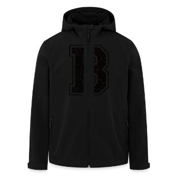 Un caractère B in Grunge-Look - Veste softshell homme en polyester recyclé Stanley/Stella - noir - Devant - AI Model Male 185 light (185cm)