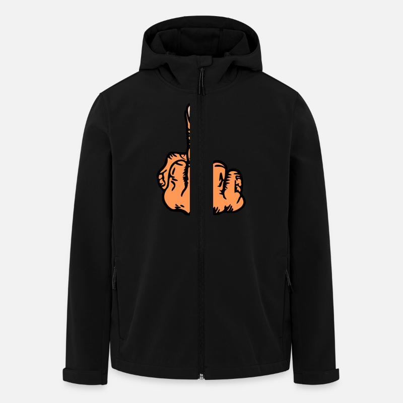 Stinkefinger - Recycelte Männer Softshell-Jacke von Stanley/Stella - Schwarz