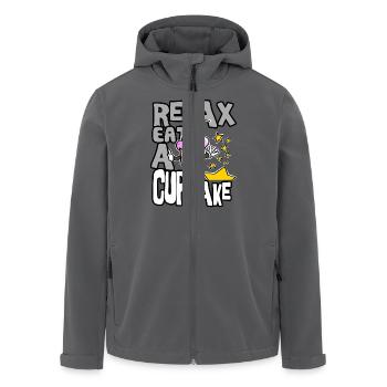 relax cupcake - Men’s Recycled Softshell Jacket by Stanley/Stella - black - Front - AI Model Male 185 light (185cm)