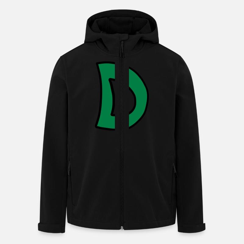 Letter D comic cartoon - Men’s Recycled Softshell Jacket by Stanley/Stella - black