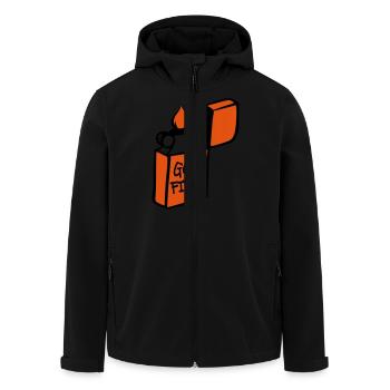 Got Fire? - Men’s Recycled Softshell Jacket by Stanley/Stella - black - Front - AI Model Male 185 light (185cm)