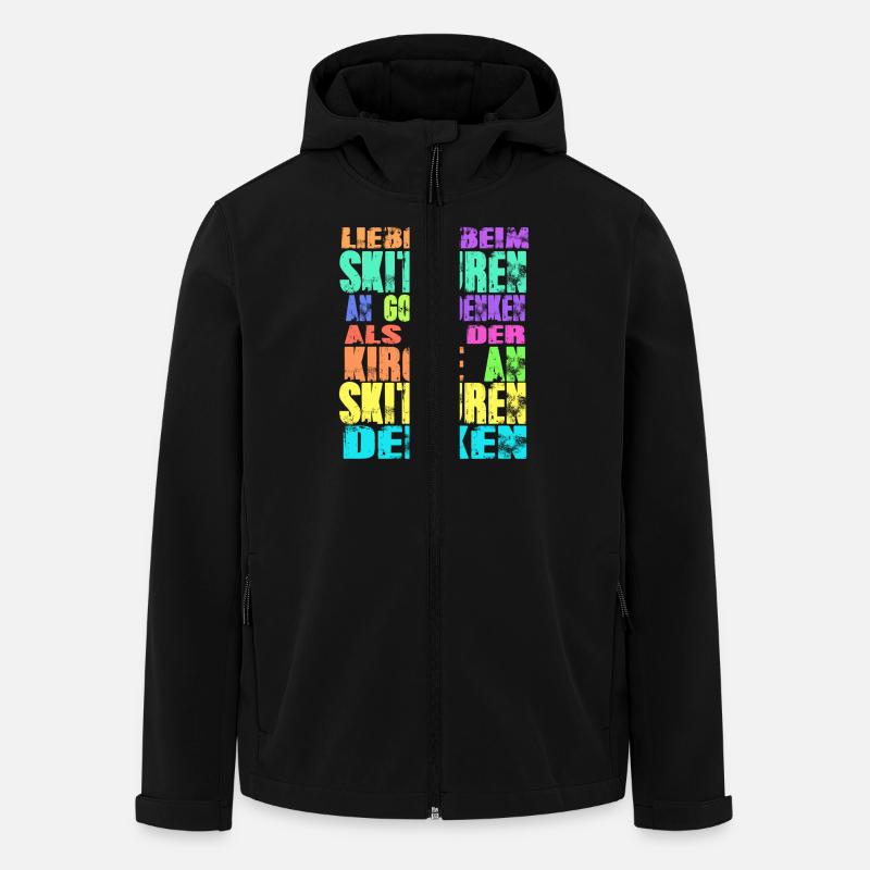 Skitouren Kirche - Recycelte Männer Softshell-Jacke von Stanley/Stella - Schwarz