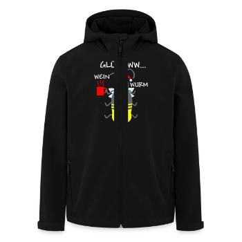 Glühwurm mit Glühwein - Recycelte Männer Softshell-Jacke von Stanley/Stella - Schwarz - Vorne - AI Model Male 185 light (185cm)