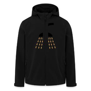 shower - Men’s Recycled Softshell Jacket by Stanley/Stella - black - Front - AI Model Male 185 light (185cm)