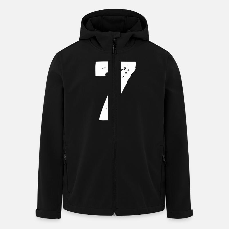 Numéro de chemise 7 - Veste softshell homme en polyester recyclé Stanley/Stella - noir