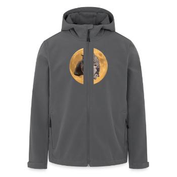 The brothers background planet 2 - Men’s Recycled Softshell Jacket by Stanley/Stella - anthracite - Front - AI Model Male 185 light (185cm)