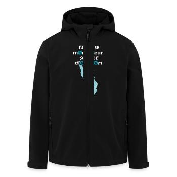 Jai laissé mon cœur à l'île d'Oléron 1 - Veste softshell homme en polyester recyclé Stanley/Stella - noir - Devant - AI Model Male 185 light (185cm)