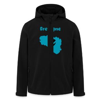 Bretagne coeur 1 - Veste softshell homme en polyester recyclé Stanley/Stella - noir - Devant - AI Model Male 185 light (185cm)
