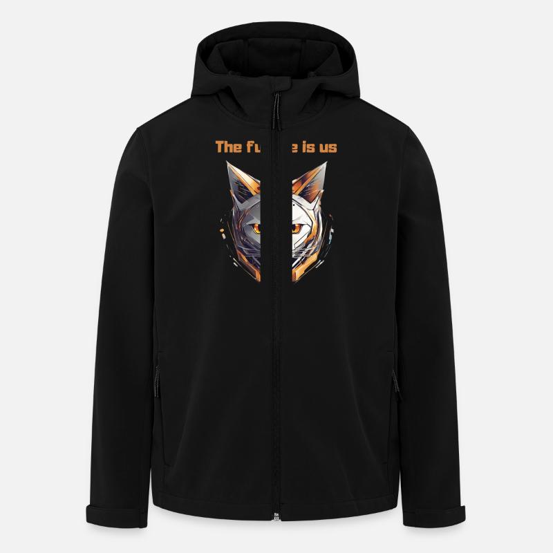 Katze der Zukunft - Recycelte Männer Softshell-Jacke von Stanley/Stella - Schwarz