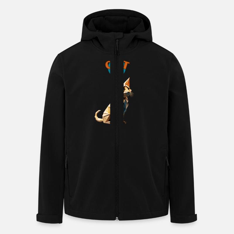 Origami Katze Brüder 3 - Recycelte Männer Softshell-Jacke von Stanley/Stella - Schwarz