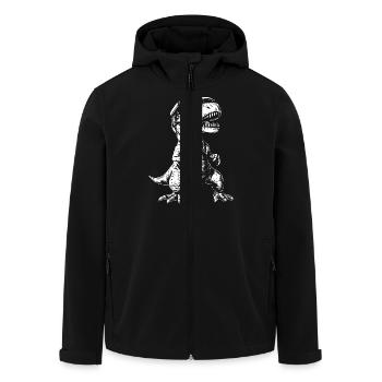 Funny T-Rex Dinosaur Dino - Men’s Recycled Softshell Jacket by Stanley/Stella - black - Front - AI Model Male 185 light (185cm)