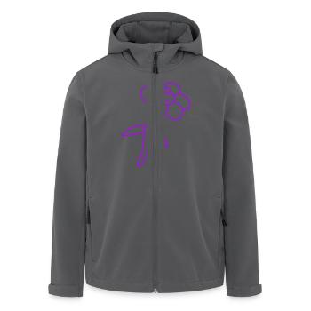 Lila Blume Frühling Sommer Süßes Lustiges Gesicht - Recycelte Männer Softshell-Jacke von Stanley/Stella - Schwarz - Vorne - AI Model Male 185 light (185cm)