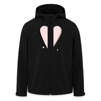 Modern Heart Heart Line - Men’s Recycled Softshell Jacket by Stanley/Stella - black - Front - AI Model Male 185 light (185cm)