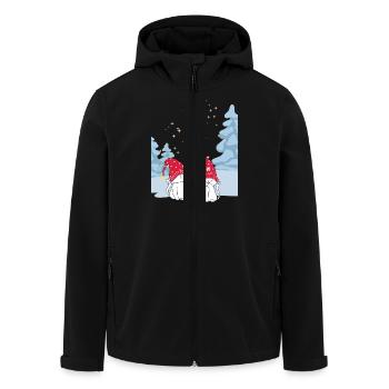 Sweet Winter Cats Love - Cat Love in the Snow - Men’s Recycled Softshell Jacket by Stanley/Stella - black - Front - AI Model Male 185 light (185cm)