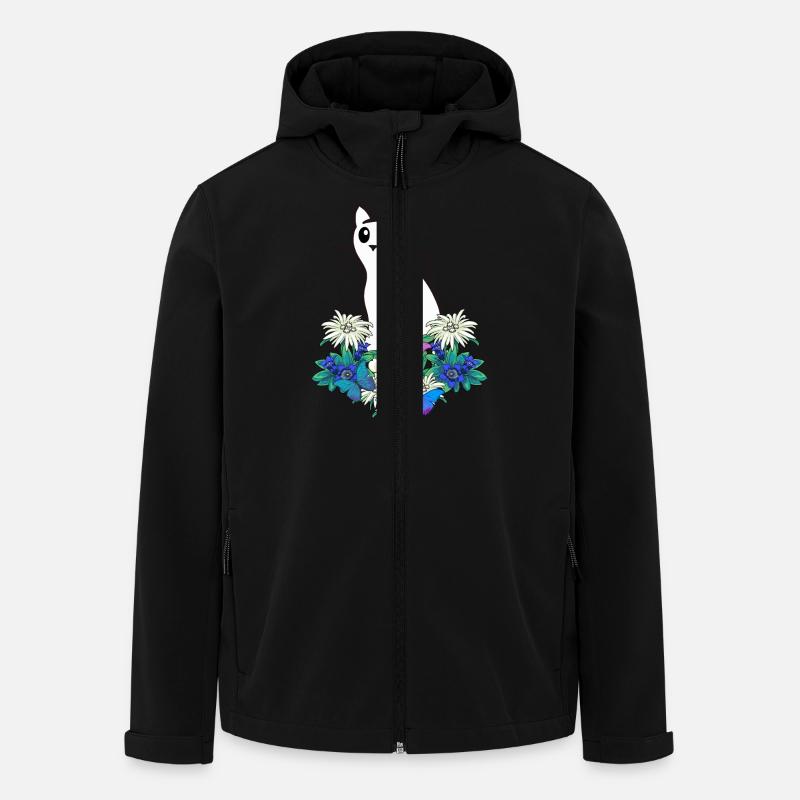 Cat Cats Flowers Mountains - Men’s Recycled Softshell Jacket by Stanley/Stella - black