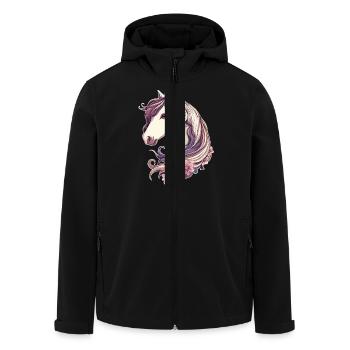 Cheval avec des fleurs - Veste softshell homme en polyester recyclé Stanley/Stella - noir - Devant - AI Model Male 185 light (185cm)