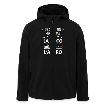MOTORCYCLE - Men’s Recycled Softshell Jacket by Stanley/Stella - black - Front - AI Model Male 185 light (185cm)