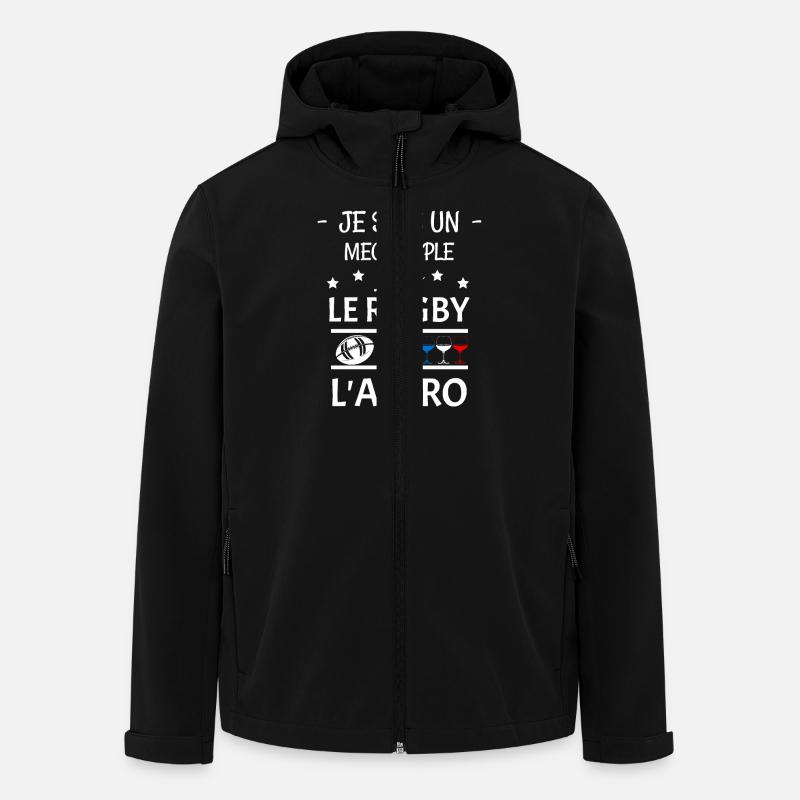 apéro rugby - Veste softshell homme en polyester recyclé Stanley/Stella - noir