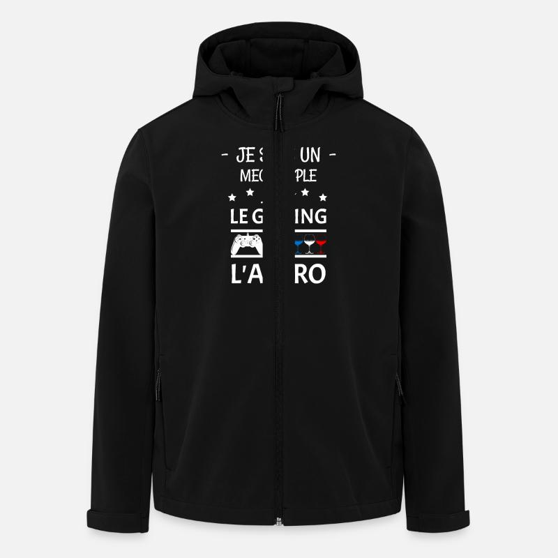 Apéro humour - Veste softshell homme en polyester recyclé Stanley/Stella - noir