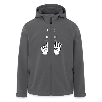 Je compte jusqu’à trois - Veste softshell homme en polyester recyclé Stanley/Stella - charbon - Devant - AI Model Male 185 light (185cm)