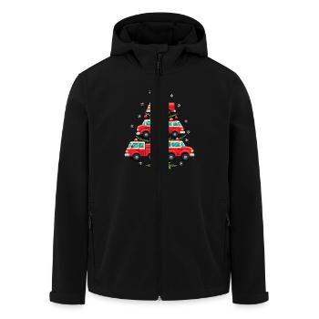 Lustiges Feuerwehrauto, Feuerwehrauto, Weihnachten - Recycelte Männer Softshell-Jacke von Stanley/Stella - Schwarz - Vorne - AI Model Male 185 light (185cm)