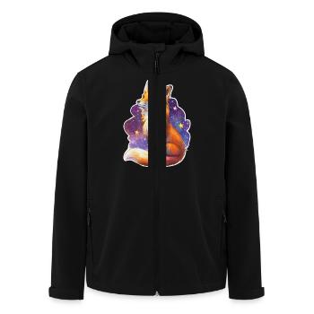 Fuchs und Sternenhimmel - Recycelte Männer Softshell-Jacke von Stanley/Stella - Schwarz - Vorne - AI Model Male 185 light (185cm)
