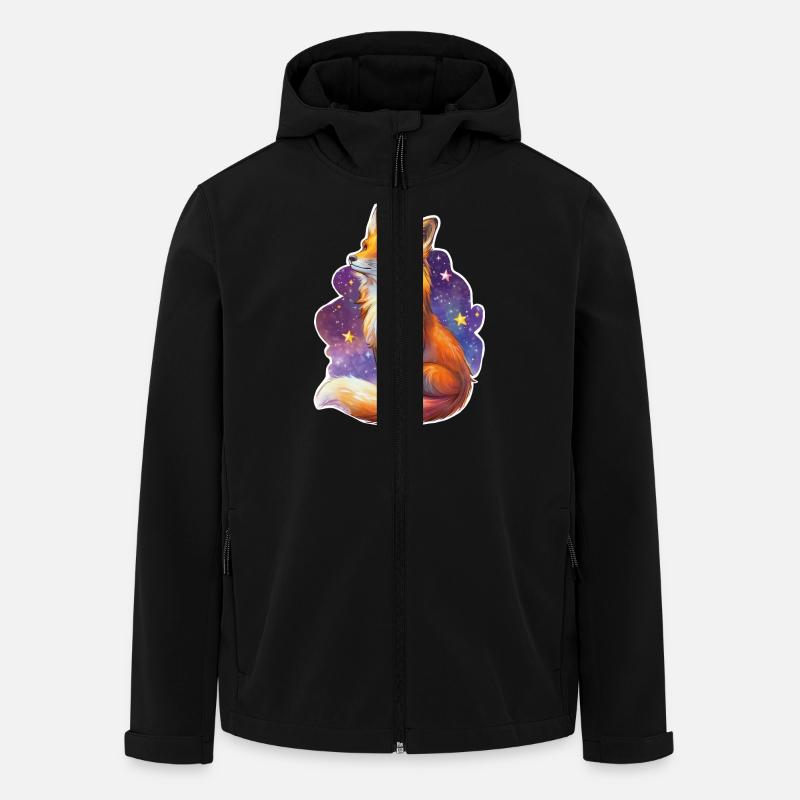 Fuchs und Sternenhimmel - Recycelte Männer Softshell-Jacke von Stanley/Stella - Schwarz