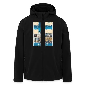 Peinture d’Helsinki - Veste softshell homme en polyester recyclé Stanley/Stella - noir - Devant - AI Model Male 185 light (185cm)