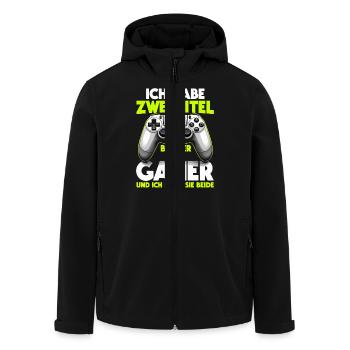Zocker-Bruder: Junge Gamer Leben - Recycelte Männer Softshell-Jacke von Stanley/Stella - Schwarz - Vorne - AI Model Male 185 light (185cm)