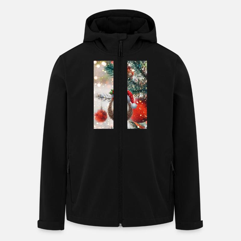 Weihnachtlicher Igel: Süßer Weihnachts-Look - Recycelte Männer Softshell-Jacke von Stanley/Stella - Schwarz