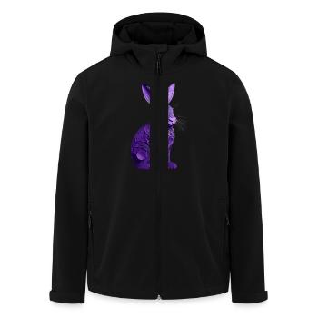 Rabbit violet - Men’s Recycled Softshell Jacket by Stanley/Stella - black - Front - AI Model Male 185 light (185cm)