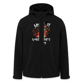 xoxo love you amore Blumen Frauen Valentinstag 14 - Recycelte Männer Softshell-Jacke von Stanley/Stella - Schwarz - Vorne - AI Model Male 185 light (185cm)