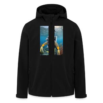 Poisson en combinaison de plongée 3 - Veste softshell homme en polyester recyclé Stanley/Stella - noir - Devant - AI Model Male 185 light (185cm)