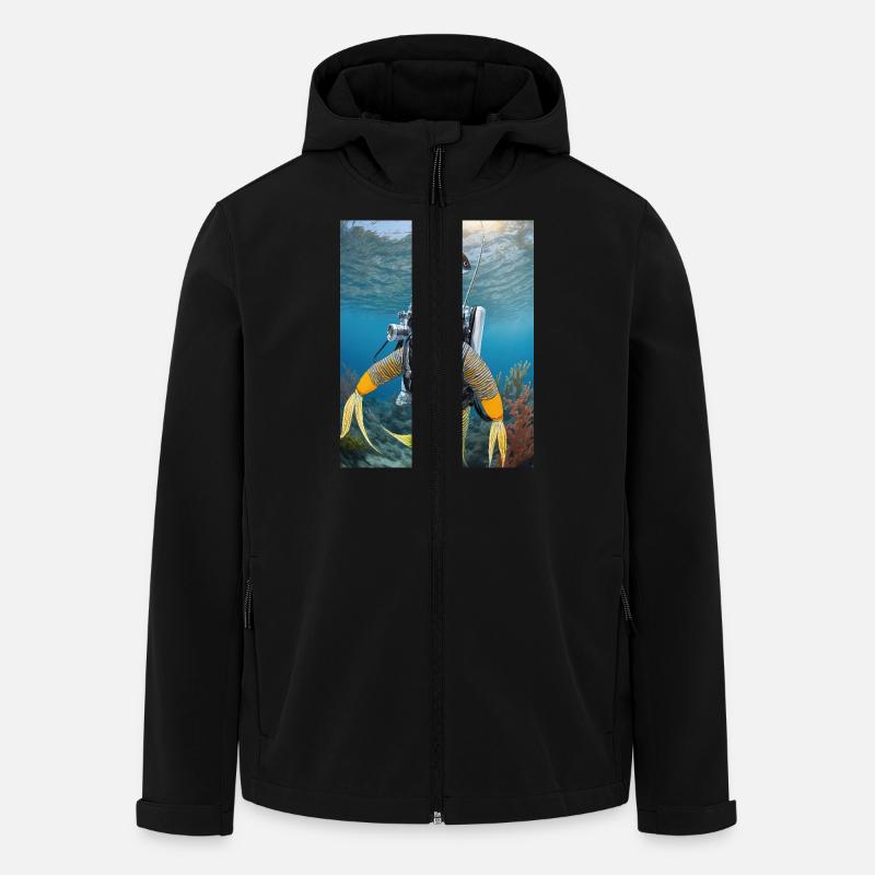 Poisson en combinaison de plongée 3 - Veste softshell homme en polyester recyclé Stanley/Stella - noir