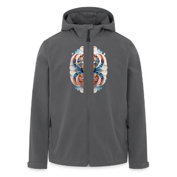 Signe du zodiaque Cancer - Veste softshell homme en polyester recyclé Stanley/Stella - charbon - Devant - AI Model Male 185 light (185cm)