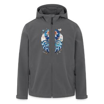 Signe du zodiaque Cancer - Veste softshell homme en polyester recyclé Stanley/Stella - charbon - Devant - AI Model Male 185 light (185cm)