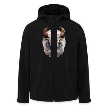 Signe du zodiaque Taureau - Veste softshell homme en polyester recyclé Stanley/Stella - noir - Devant - AI Model Male 185 light (185cm)