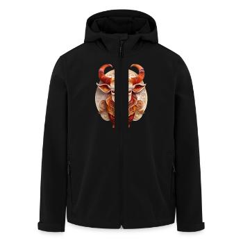 Signe du zodiaque Taureau - Veste softshell homme en polyester recyclé Stanley/Stella - noir - Devant - AI Model Male 185 light (185cm)