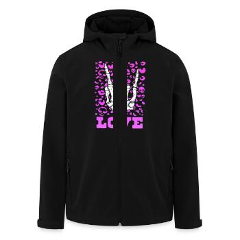 xoxo love you amore Fleurs Femmes Saint Valentin 14 - Veste softshell homme en polyester recyclé Stanley/Stella - noir - Devant - AI Model Male 185 light (185cm)