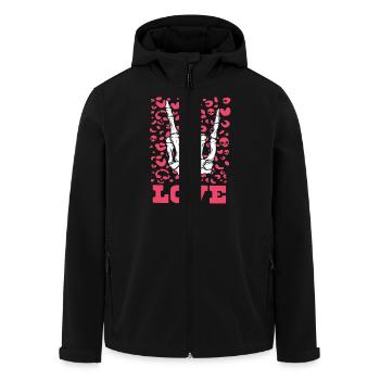 xoxo love you amore Blumen Frauen Valentinstag 14 - Recycelte Männer Softshell-Jacke von Stanley/Stella - Schwarz - Vorne - AI Model Male 185 light (185cm)