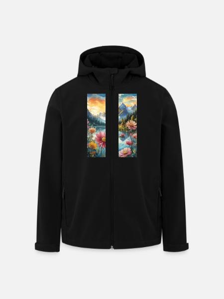 Mountains - Men’s Recycled Softshell Jacket by Stanley/Stella - black