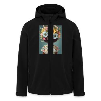 Couronne de fleurs 2 - Veste softshell homme en polyester recyclé Stanley/Stella - noir - Devant - AI Model Male 185 light (185cm)