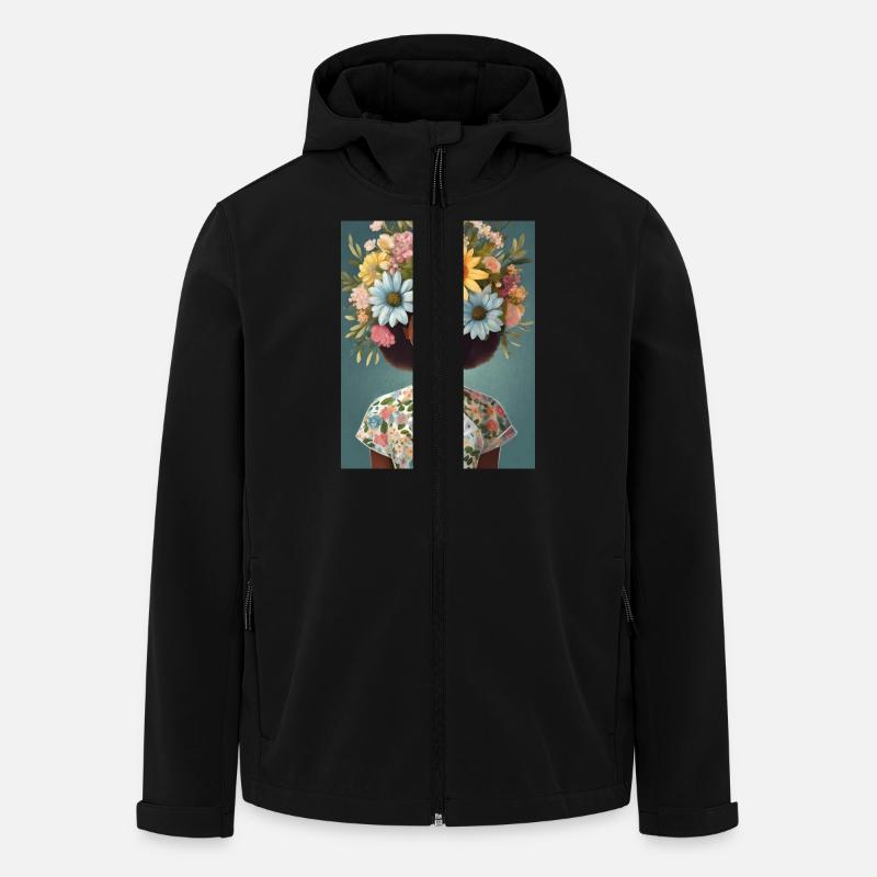 Flower Crown 2 - Men’s Recycled Softshell Jacket by Stanley/Stella - black