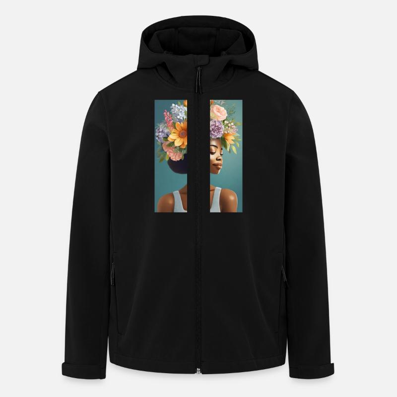 Flower Crown 3 - Men’s Recycled Softshell Jacket by Stanley/Stella - black