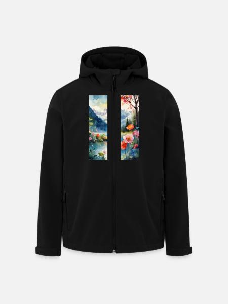 Berglandschaft - Recycelte Männer Softshell-Jacke von Stanley/Stella - Schwarz