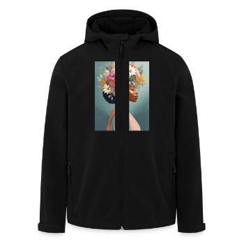 Couronne de fleurs 1 - Veste softshell homme en polyester recyclé Stanley/Stella - noir - Devant - AI Model Male 185 light (185cm)