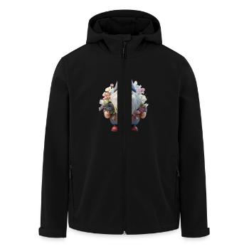 Gartenzwerg Design Blumenflüsterer - Recycelte Männer Softshell-Jacke von Stanley/Stella - Schwarz - Vorne - AI Model Male 185 light (185cm)