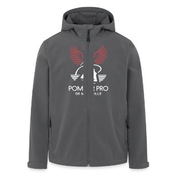 Pompier Pro de Marseille - Veste softshell homme en polyester recyclé Stanley/Stella - noir - Devant - AI Model Male 185 light (185cm)