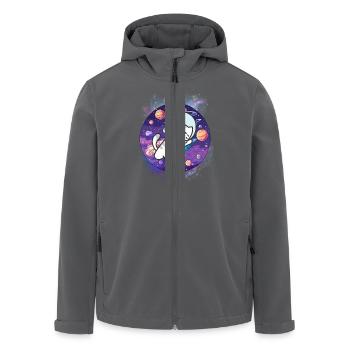 Chaton Astronaute Kawaii - Voyage Cosmique - Veste softshell homme en polyester recyclé Stanley/Stella - charbon - Devant - AI Model Male 185 light (185cm)